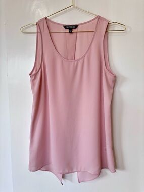 Express| Pale Pink Scoop Neck Open Back Sleeveless Tank Top Blouse Sz XS